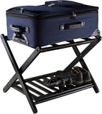 Winsome Reese Luggage Rack with Storage Shelf, for Guest Room, Bedroom, Foldable, No Assembly, Espresso