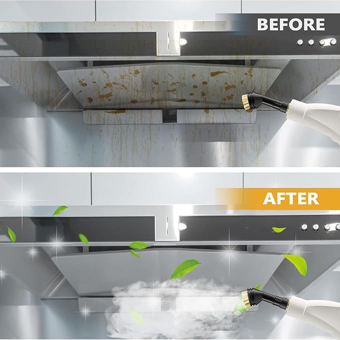 Handheld Steam Cleaner, 1000ml Water Tank, 15S Heat-up Time, Multipurpose Steamer for Home Use, Pressurized Steamer for Cleaning Floor, Upholstery, Grout and Car White