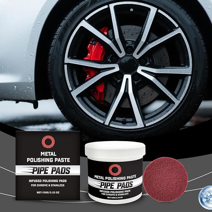 Metal Polish Paste,Protectant Scratch Remover,Pipe Infused Polishing Pads For Removing Rust Oxidation Discoloration-100g