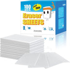 100PCS Eraser Sheets, Magic Cleaning Sponge Reusable, Thin Nano Dish Sponge Cleaner Pads Eraser Wipes for Kitchen Shoe Furniture Bathroom Shower Sink Hard-to-Reach Places
