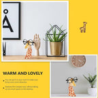 Housoutil Giraffe Shaped Eyeglasses Stand Wooden Desktop Eyewear Organizer Display Rack for Sunglasses Storage Home Office Decor