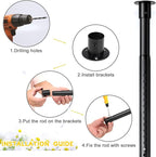 Closet Rod, 17 to 41 Inch Adjustable Closet Rods for Hanging Clothes Heavy Duty Closet Hanging Rod Metal Black Closet Poles for Wardrobes
