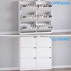 BORNOON Shoe Cabinet with 6 Flip Drawers, Slim Narrow Shoe Storage Cabinet, Freestanding Shoe Organizer for Entryway, Hallway, Foyer