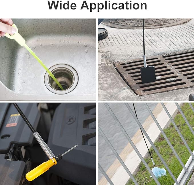 DR.PEN Flexible Grabber Claw Pick Up Reacher Tool (Drain Clog Remove Tool), With 4 Claws Bendable Hose Pickup Reaching Assist Tool for Litter Pick, Home and Kitchen Sink, Drains, Toilet (63 inch)