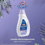 Clorox Fraganzia Liquid Fabric Softener, Lavender with Eucalyptus Scent 40oz - Laundry Wrinkle Reducer and Static Reducer (2 Pack)