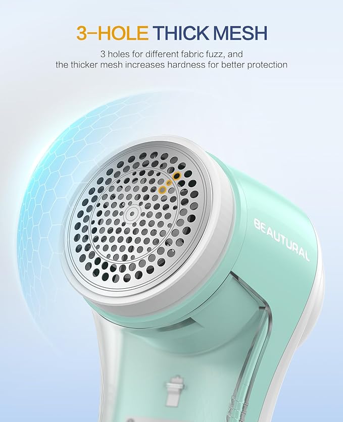 BEAUTURAL Fabric Shaver, Rechargeable Lint Remover for Clothes, Electric Lint Shaver with 6-Leaf Blades, Sweater Shavers to Fuzz, Lint Balls, Pillings, Bobbles for Clothes and Furniture
