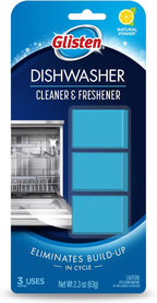Glisten DT0312T Dishwasher Cleaner & Freshener, 3 Tablets, Clear, 3 Count