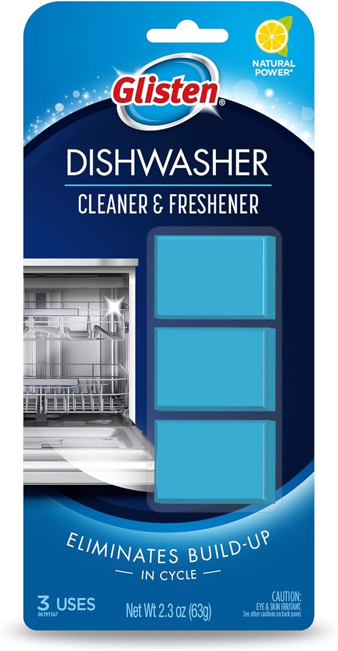 Glisten DT0312T Dishwasher Cleaner & Freshener, 3 Tablets, Clear, 3 Count
