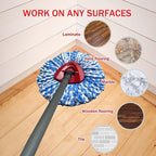 2 Pack Mop Replace Heads Compatible for OCeda, Spin Mop Refill Head Replacement for RinseClean 2-Tank System - Fluffy Microfiber, Machine Washable and Easy to Replace