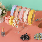 Suneerplay Headband Holder Scrunchie Holders Acrylic, Clear Hair Ties Stand Organizer, Headband Display Stand, Scrunchie Storage Organizers, Hair Accessories Organizer for Women and Girls