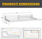 Washer Dryer Countertop Laundry Wood 2 Tier Shelves Topper with Edge, 54" W x 26.7" D Cover Guard Organizer for Washer and Dryer Laundry Hamper Counter Storage Organization White Wood