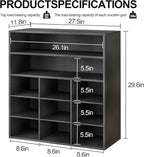 Garden 4 you Shoe Rack Organizer, 5-Tier Wood Cubby Shoe Rack with 2 Storage Shelf and 9 Cubbies, Shoe Organizer Cabinet for Entryway, Hallway, Closet and Garage,Black