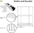 M MZG 450 lbs Wire Storage Shelving 3-Tier Utility Shelving Unit Steel Organizer Wire Rack for Home,Kitchen,Office,White (11.8" D x 17.7" W x 26.4" H)