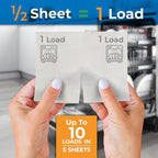 Gull living Eco-Friendly Dishwasher Detergent Sheets - Natural Dishwashing Detergent - Plant Based Dishwasher Soap Sheets - Unscented & Plastic Free Travel Size 10 loads with sustainable Packaging.
