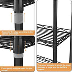 HOMEFORT 6-Tier Storage Shelves, Heavy Duty Metal Storage Rack, Wire Shelving Unit Organizer Rack for for Pantry Closet Kitchen Laundry (21”Wx11.4”Dx67”H,Black)