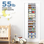 Mefirt Over The Door Organizer, 7 Tier Door Hanging Organizers with 7 Large Pockets 12 Side Pockets, Behind Door Storage Hanging Shelves for Closet Bathroom Bedroom Nursery