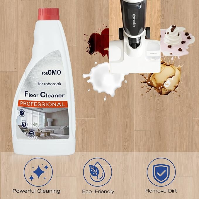 Floor Cleaning Solution Compatible With Roborock Robot Vacuum And Mop Cleaner， Deep Cleans For Multiple Hard Floors, Suitable With All Robot Vacuums With Mopping (2 Bottle)