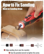 AVID POWER Cordless Rotary Tool 8V Rechargeable Grinding Tool for Dog Nail, 5 Speeds, 60 Pcs Accessories for Carving, Engraving, Sanding, Polishing and Cutting (Light Red)