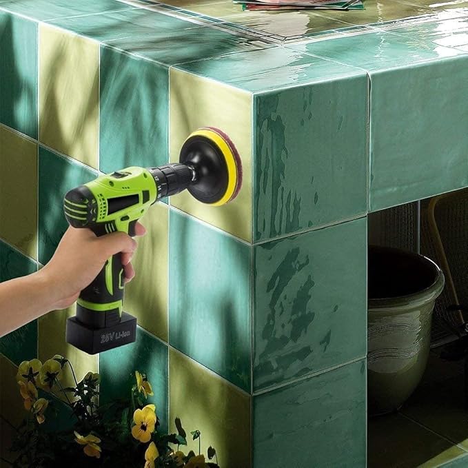 Auniwaig 1200-Grits 7 Inch Scrubber Scouring Pads Flocking Scuff Pads-Multipurpose, Drill Scuffing Disc Hoop and Loop Surface Conditioning Disc Gray 8pcs