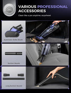 MAGIC JOHN Pet Hair Handheld Vacuum Cordless, 20000PA High Power Car Vacuum with Motorized Brush and LED Light, Rechargeable Hand Held Vacuum Cleaner with Reusable Filter for Car, Home, Office & Pet