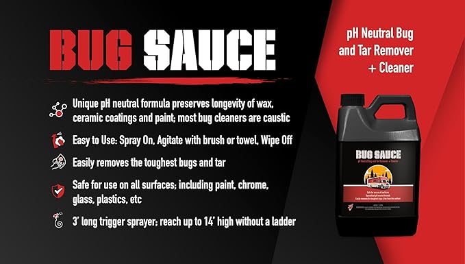 Bling Sauce Bug Sauce, pH Neutral Bug and Tar Remover Plus Cleaner for RVs, 64 oz.