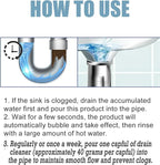 YIZHONG Fast-Acting Foaming Drain Cleaner Powder - Powerful Unclogging for Kitchen Sink and Toilet Pipes