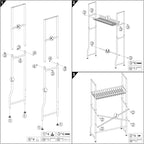 Over The Toilet Storage Cabinet - 2-Door Design Bathroom Organizers Shelf, Freestanding Space-Saver Above Toilet Storage Cabinet with Privacy Protection Rack, Water-Resistant Toilet Shelves (White)