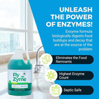 Fly-Zyme, Highly Concentrated Enzyme Drain Cleaner for Pipes & Fruit Flies, Citronella Scented Organic Waste Degrader & Odor Neutralizer, 1 Gallon