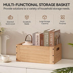 KIRIGEN Stackable Wood Storage Cube /Basket/ Bins Organizer for Home Books Clothes Toy - Modular Open Cubby Storage System - Office Bookcase shelves C15-NA