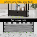 Boulphia 2-Tier Bathroom Organizer Countertop with Drawer, Wood Bathroom Counter Shelf for Storage, Vanity Organizer Countertop for Kitchen, Office