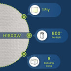Marcal® White Roll Towels (H1800W) - 7.875” x 800’, 100% Recycled, White, (6 Rolls/Case, 4,800’/Case) Sustainable. Reliable. Affordable. Paper Towels, Perfect for Home & Office, Away-from-Home Product