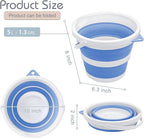 Small Collapsible Bucket 1.3 Gal/5L, Space-Efficient, Portable Foldable Water Pail for Household, Outdoor Use, Car Wash, Camping, Fishing - Blue, Single Pack