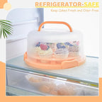 Ohuhu Cake Stand with Lid, Cake Carrier BPA-Free Cake Containers for 10 inch Cake with 2 Handles Cupcake Carrier - Plastic Cover Two Sided Base for Transport Pies Nuts Fruit Perfect Gifts
