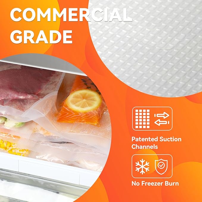 Wevac Vacuum Sealer Bag Rolls, 8"x16' (2 Rolls), Heavy Duty Food Storage for Sous Vide, Freezer, Meal Prep, Keep Food Fresh Longer