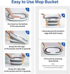 Collapsible Bucket, Upgraded 16L (4.2 Gallon) Collapsible Mop Bucket with Multi-Functional Lid, Foldable Portable Camping Beach Sand Water Pot Pail Space Saving Square, Car Washing Bucket