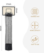 Wooden Basketball Laundry Hamper，Over the Door Basketball Hoop Laundry Basket with Zipper for Kids Room,Dorm Rooms,Bathroom,Saving Space Storage and Organization - White (White)