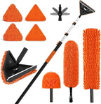 30FT Reach Duster Cleaner Kit, Dusters for Cleaning with Extension Pole, Baseboard & Wall and Window Cleaner Mop for Fan Blades, High Ceiling and Cobweb