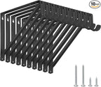 10 Pack Heavy Duty Closet Shelf & Rod Brackets, Wall Mounted Closet Shelf Brackets, 11 x 9.45 Inch Closet Shelf Brackets with Rod Support, Black