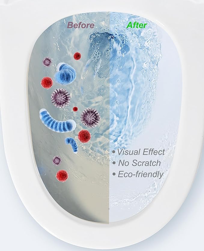 Pumice Stone Toilet Brush for Cleaning Toilet Bowl with Handle, Pumice Stick Pumice Scouring Pad for Cleaning, 4 Pack