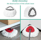 20PCS Spin Mop Replacement Head,100% Microfiber Mop Heads Replacements Compatible with Triangle Spin Mop,360 Degree Round Spin Mop Replacement Head for Easy House Cleaning Floor Mopping