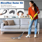 Dusters for Cleaning, Feather Duster Set, 10PCS Duster with Extension Pole Up to 100'' - Extendable, Bendable, and Washable for Ceilings, Chandeliers, and Furniture