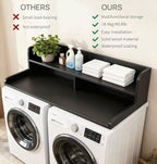 2-Tier Washer and Dryer Countertop, 54" W x 27.6" D Laundry Room Organization,Washer Dryer Topper Storage for Folding Clothes Over Washer and Dryer-Black