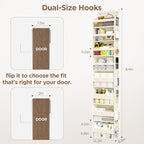 Mefirt Over The Door Organizer, 8 Shelf Door Hanging Organizers with 8 Large Capacity Pockets, Back of Door Organizer Storage Hanging Shelves for Closet Bathroom Bedroom Nursery