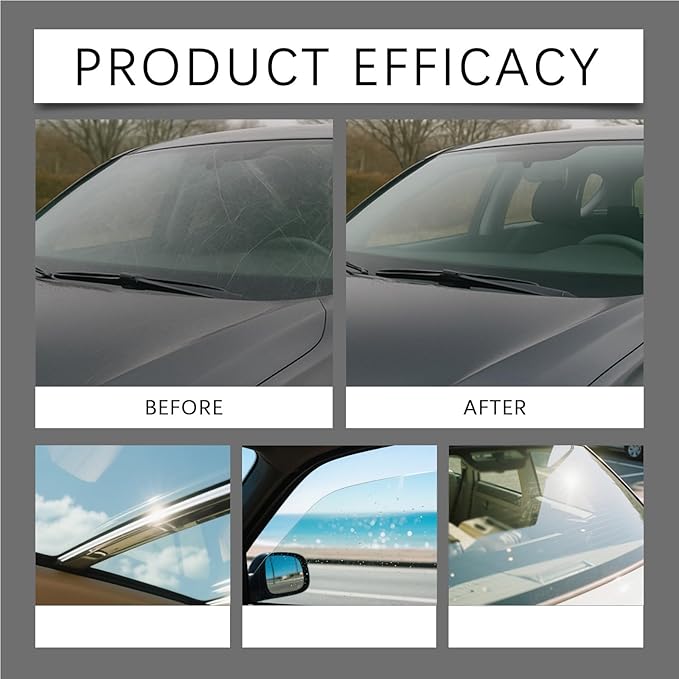 Q4 Glass Guard,Glass Emulsion Cleaner,Glass Handle Oil Film Remover Lotion,Car Windshield Oil Film Remover,Removes Oilfilm & Smudges (3PCS)