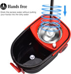 Spin Mop and Bucket with Wringer Set on Wheels, 360° Spinning Mop Bucket System with 3 Microfiber Mop Replacement Heads and 61" Stainless Steel Adjustable Handle for Floor Cleaning (25QT)