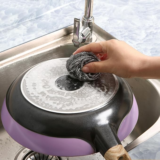 12 Pack Steel Wool Scrubber Pads, Stainless Steel Scrubber, Scrubbing Scouring Pad, Steel Wool Scrubbers for Pots and Pans, Stoves,Broiler Racks,Grills and More