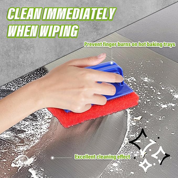 5 Pack Electric Cleaning Brush Pad Kitchen Bathroom Household Cleaning Pad Swimming Pool Wall Cleaning Brush Heavy Duty Griddle Scrubber Scouring Pad and 1 Pack Handle kit(Red)