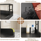 Washer Dryer Countertop with Shelf, 27.5″D x 27.5″W x 16.7″H, Countertop for Washer and Dryer Top with Non-Slip Pads and Edge Rails, Laundry Room Storage and Organization(Black)