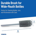 SPARTA Scrub Brush Bottle Brush, Dishwasher Safe Brush with Hanging Hole for Cleaning, Plastic, 16 Inches, Gray