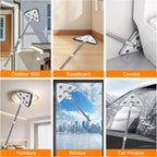 MUEE Professional Window Squeegee, 3 in 1 Squeegee Window Cleaner l with Long Handle , Window Washing Kit, Glass Door Cleaner, Multi-Use Car Washer Cleaning Tool for High Outdoor Walls/Glass/Window